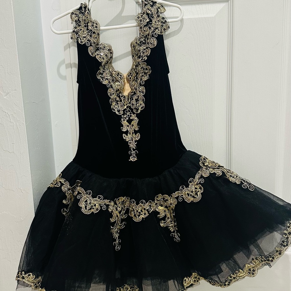 Black and gold tutu dress